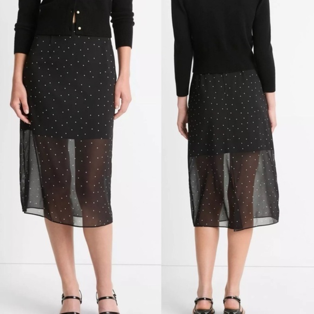 Vince Silk Polka Dot Skirt Size 16